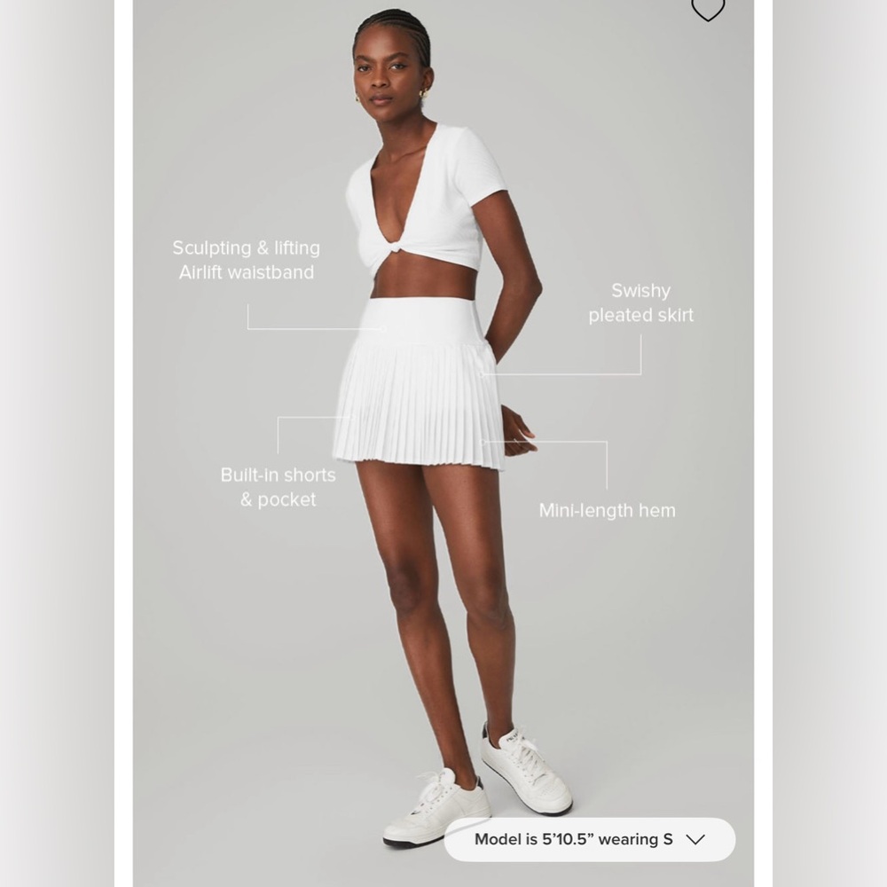 ALO Grand Slam Tennis Skirt - White